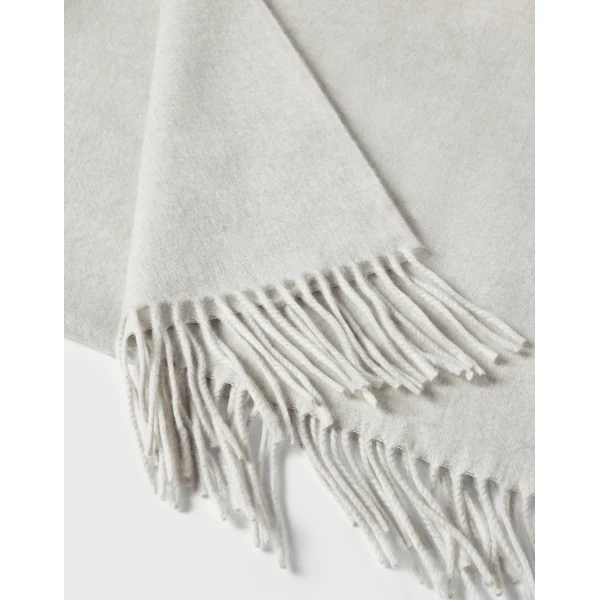 Brunello Cucinelli Cashmere scarf in Fog, view 3 | Scarves | Luxury Shoes 