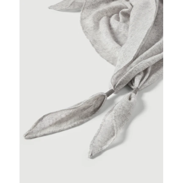 Brunello Cucinelli Cashmere scarf in Light Grey, view 2 | Scarves | Luxury Shoes 