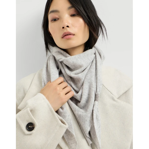 Brunello Cucinelli Cashmere scarf in Light Grey, view 3 | Scarves | Luxury Shoes 
