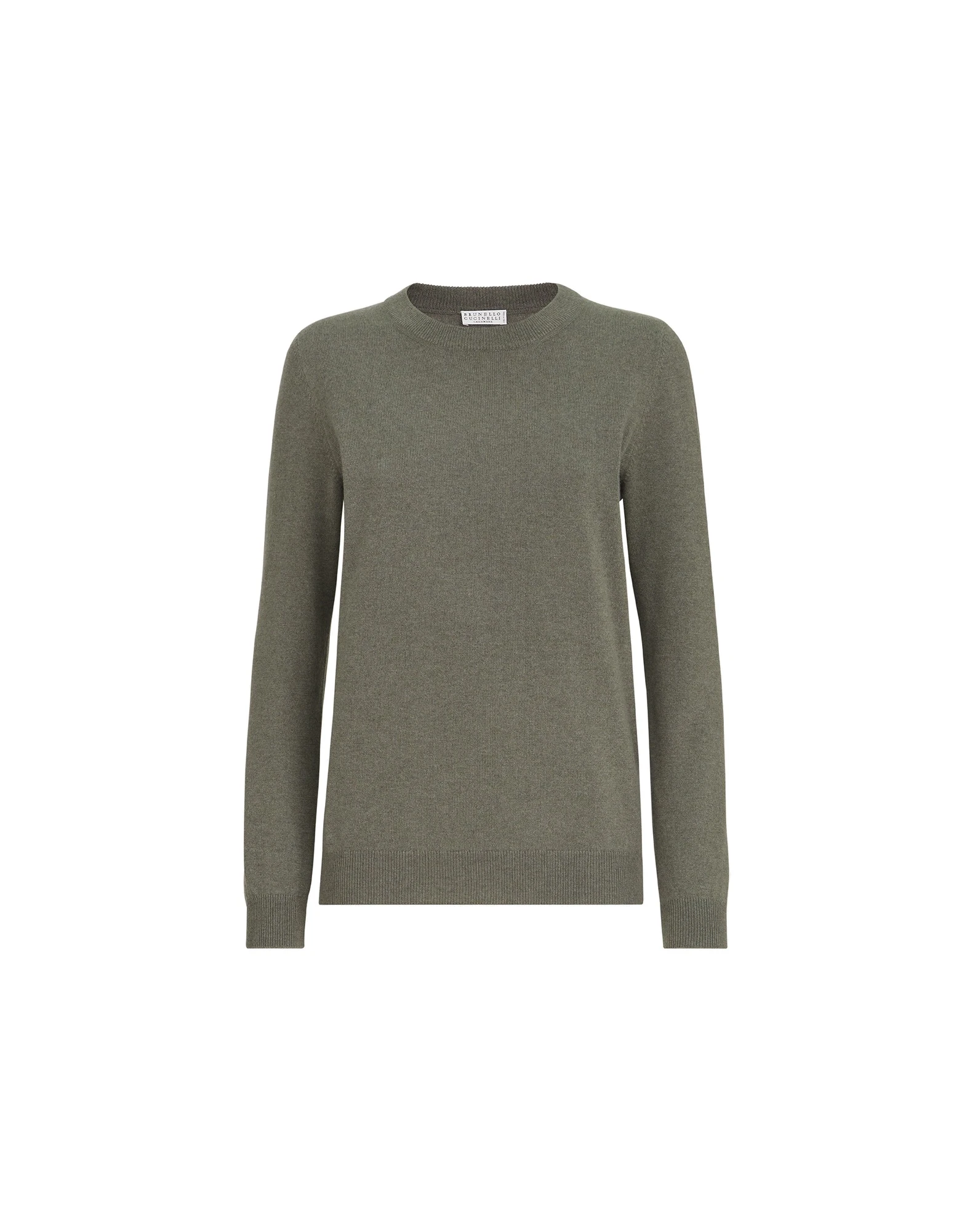 Brunello Cucinelli Cashmere sweater with monili in Origano Brunello Cucinelli