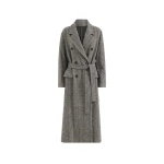 Brunello Cucinelli Check tweed coat in Dark Grey