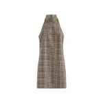 Brunello Cucinelli Checked alpaca and wool dress in Brown