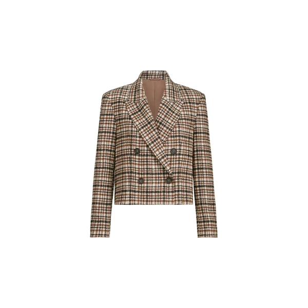 Checked blazer with monili in Brown