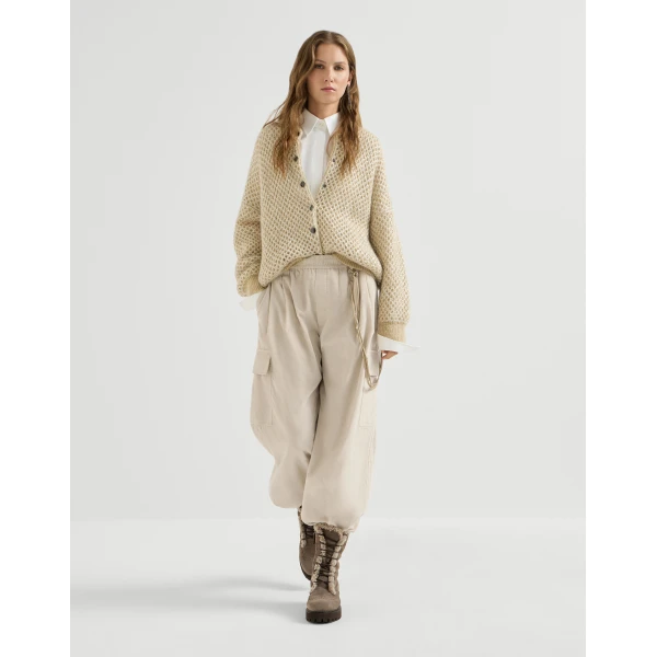 Brunello Cucinelli Corduroy baggy cargo trousers in Beige, view 5 | Pants | Luxury Shoes 