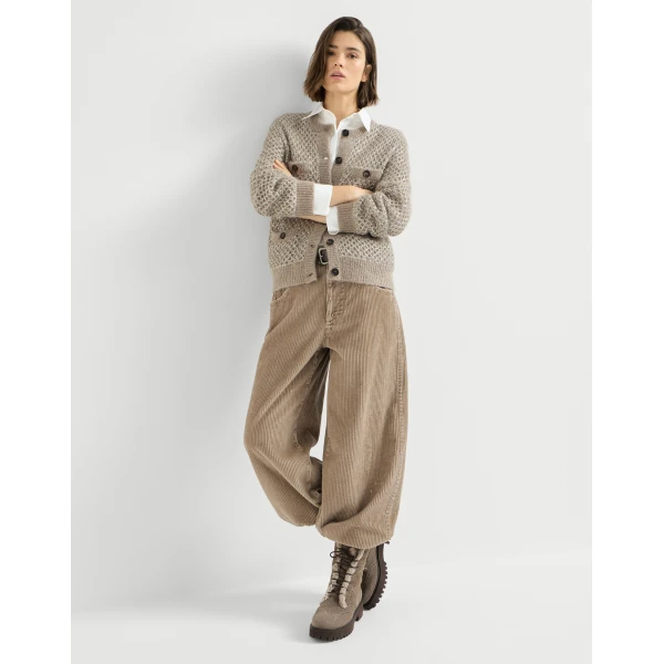Brunello Cucinelli Corduroy baggy trousers in Beige, view 5 | Pants | Luxury Shoes 