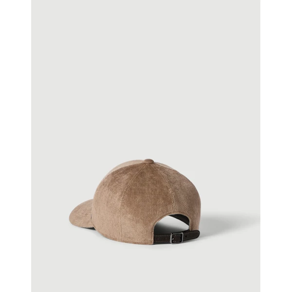 Brunello Cucinelli Corduroy baseball cap in Cappuccino, view 3 | Hats | Luxury Shoes 