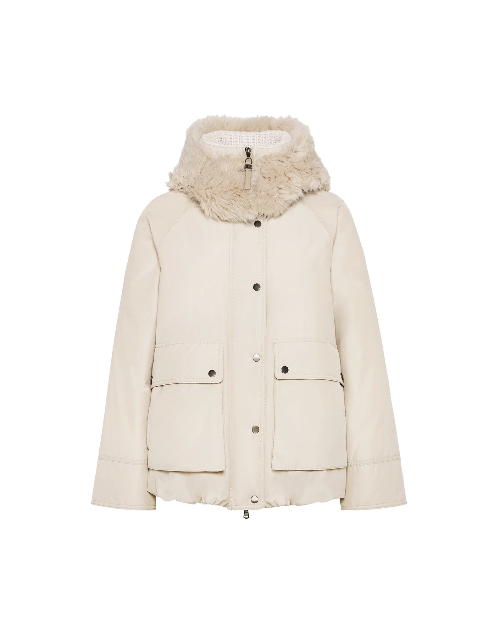 Brunello Cucinelli Cotton canvas down parka in Cool Beige | Buy Coats at Luxury Shoes Brunello Cucinelli Cotton canvas down parka in Cool Beige