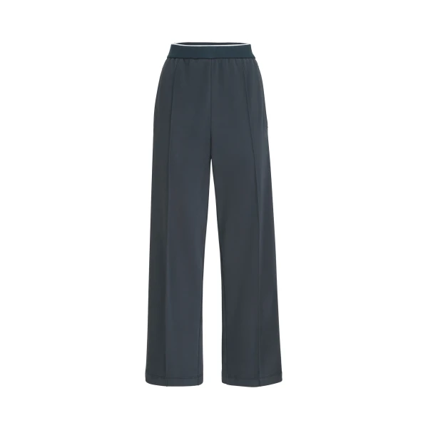 Cotton smooth French terry track trousers in Navy Blue