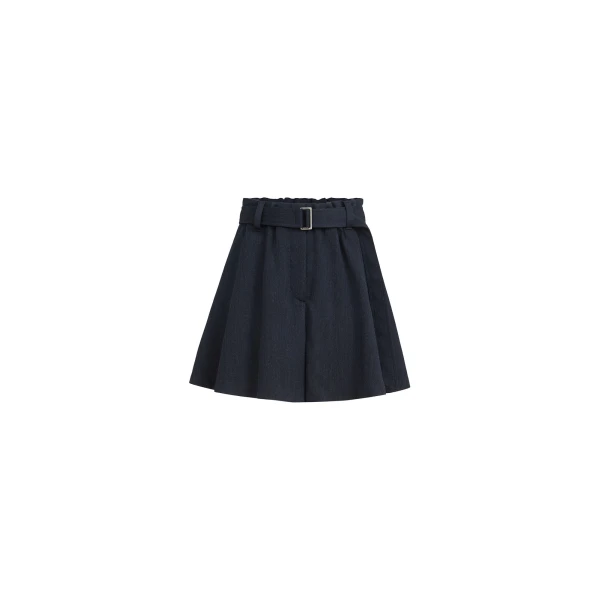 Crêpe chevron skirt-pants in Navy Blue