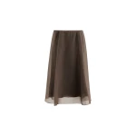 Brunello Cucinelli Crispy silk circle skirt in Brown