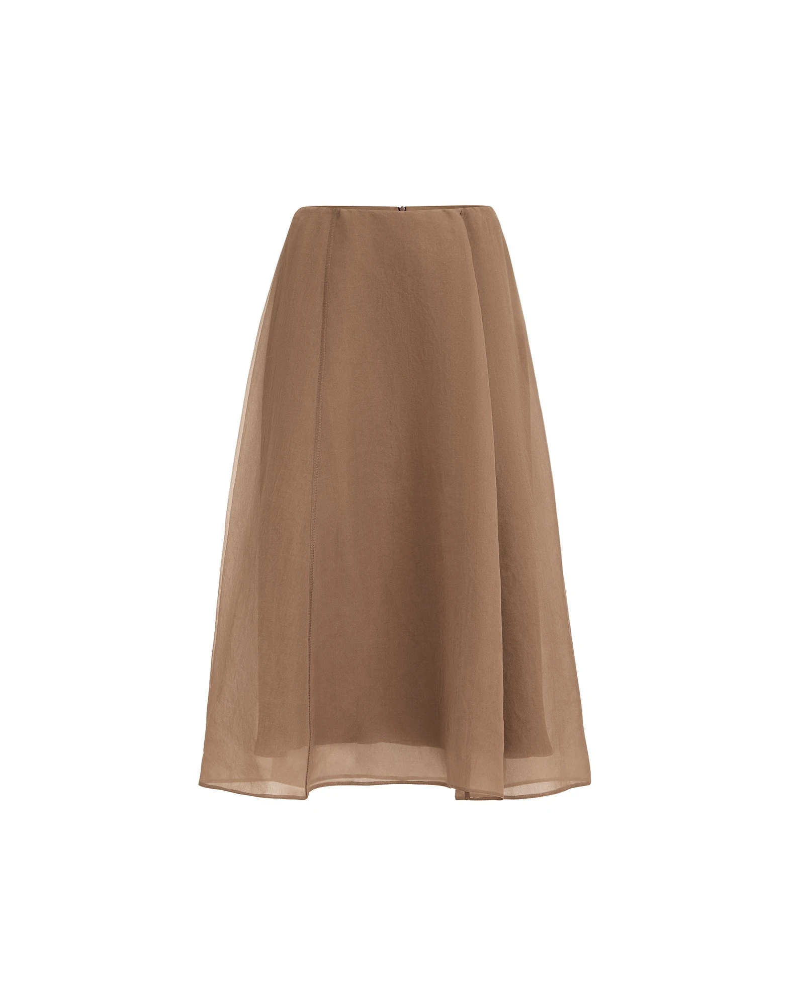 Brunello Cucinelli Crispy silk circle skirt in Dattero | Buy Skirts at Luxury Shoes Brunello Cucinelli Crispy silk circle skirt in Dattero