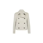 Brunello Cucinelli Crop caban jacket with monili in Grey