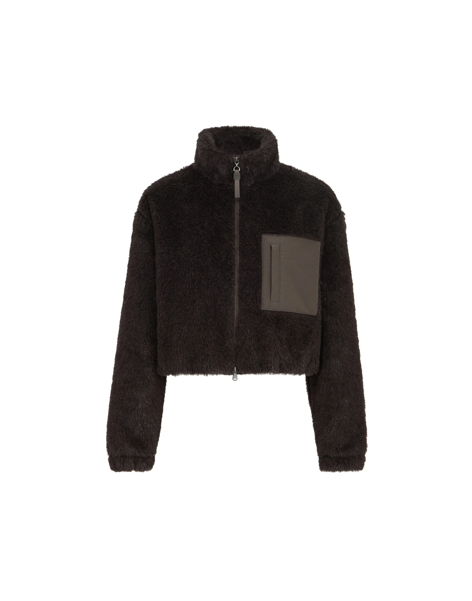 Brunello Cucinelli Cropped outerwear jacket with monili in Coffee Brunello Cucinelli Cropped outerwear jacket with monili in Coffee | Jackets | Luxury Shoes