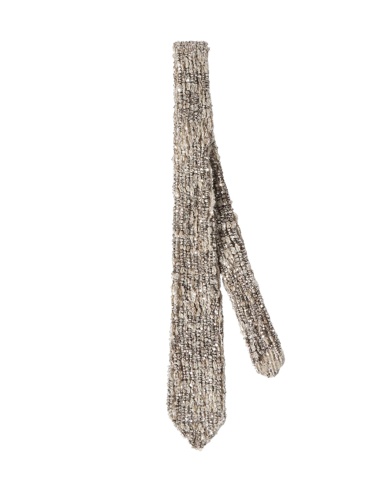 Brunello Cucinelli Dazzling Craquelé Embroidery Tie in Silver Brunello Cucinelli Dazzling Craquelé Embroidery Tie in Silver | Accessories | Luxury Shoes