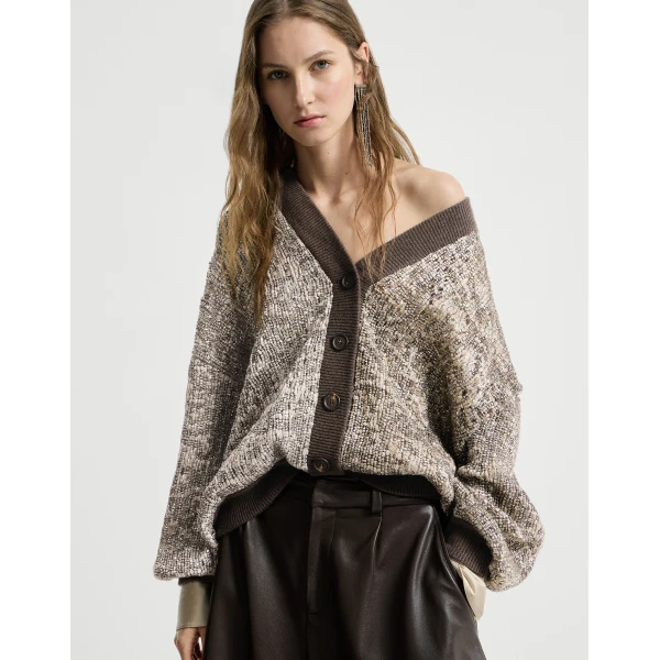 Dazzling Craquelé Embroidery Cardigan in Silver - Image 5