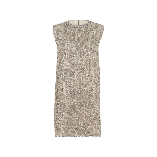 Brunello Cucinelli Dazzling Craquelé Embroidery Mini dress in Silver