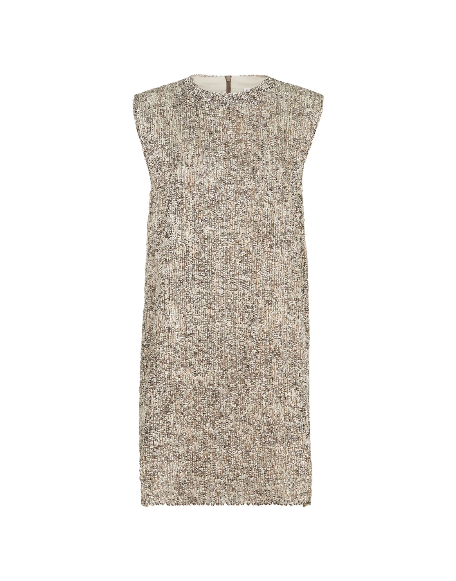 Brunello Cucinelli Dazzling Craquelé Embroidery Mini dress in Silver | Buy Dresses at Luxury Shoes Brunello Cucinelli Dazzling Craquelé Embroidery Mini dress in Silver