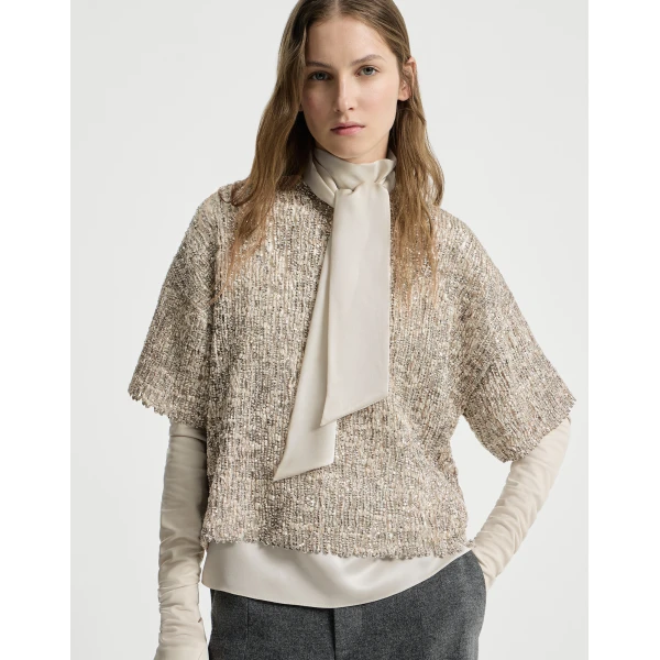 Dazzling Craquelé Embroidery T-shirt in Silver - Image 5