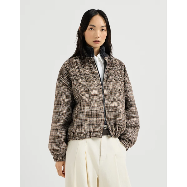 Brunello Cucinelli Dazzling Dégradé Embroidery Bomber jacket in Brown