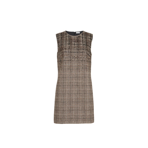 Brunello Cucinelli Dazzling Dégradé Embroidery Mini dress in Brown