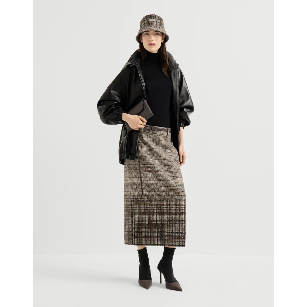 Brunello Cucinelli Dazzling Dégradé Embroidery Pencil skirt in Brown