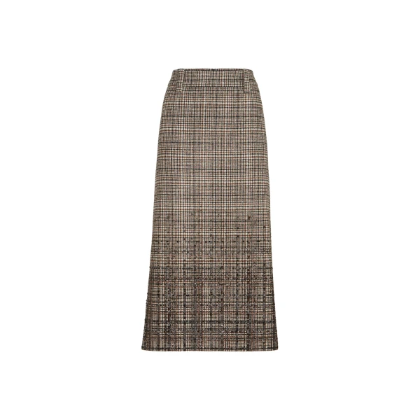 Brunello Cucinelli Dazzling Dégradé Embroidery Pencil skirt in Brown