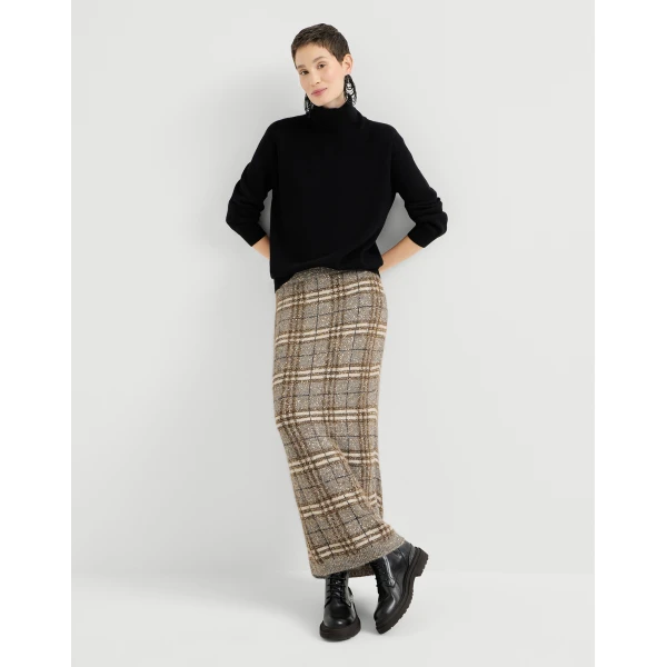 Dazzling Prince of Wales skirt in Light Brown - Image 5