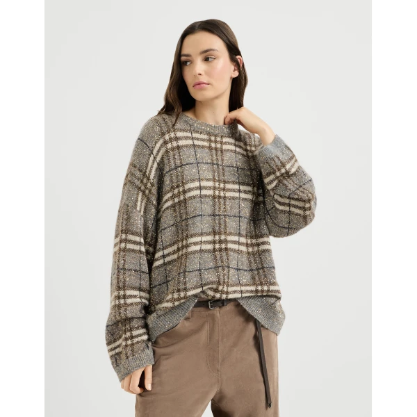 Dazzling Prince of Wales sweater in Light Brown - Image 2