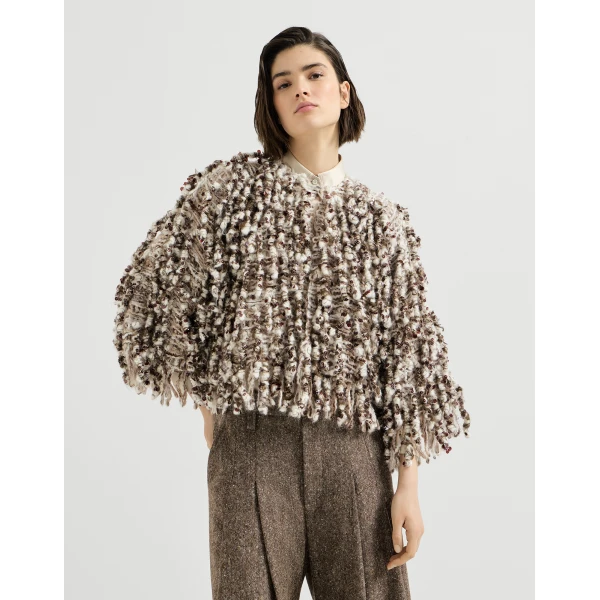 Dazzling Twist Embroidery cardigan in Brown - Image 2