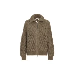 Brunello Cucinelli Dazzling Zigzag Cables cardigan in Bark