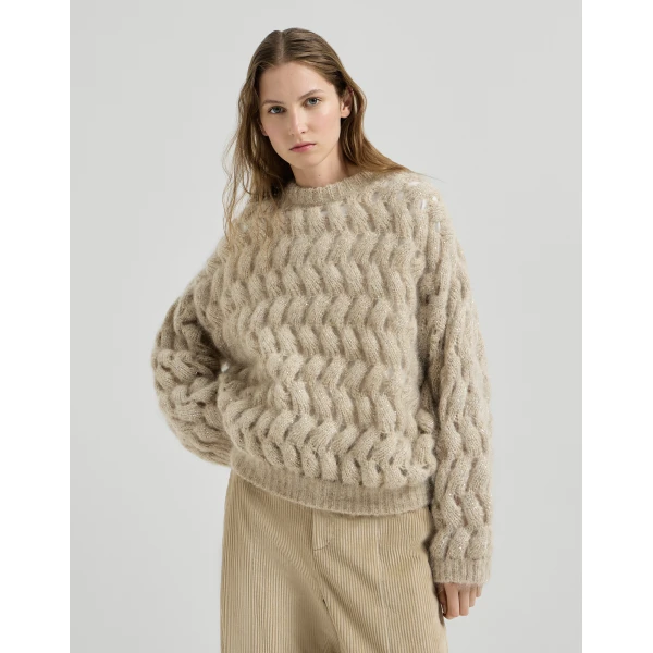 Dazzling Zigzag Cables sweater in Sand - Image 2