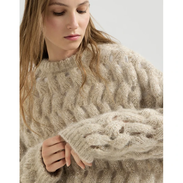 Dazzling Zigzag Cables sweater in Sand - Image 4
