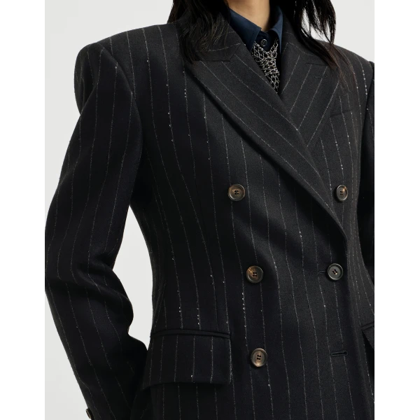 Brunello Cucinelli Dazzling chalk stripe blazer in Cobalt