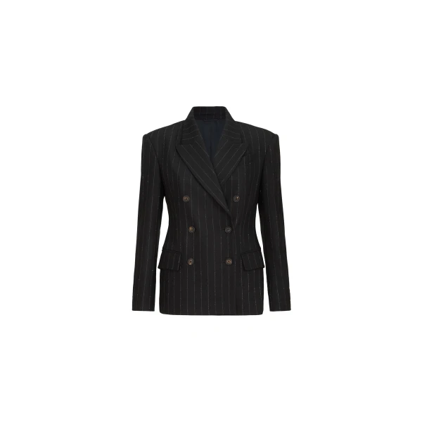 Brunello Cucinelli Dazzling chalk stripe blazer in Cobalt
