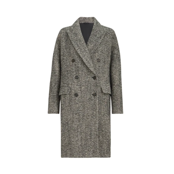 Brunello Cucinelli Dazzling chevron coat in Brown