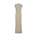 Brunello Cucinelli Dazzling chevron embroidery dress in Rope | Dresses | Luxury Shoes 
