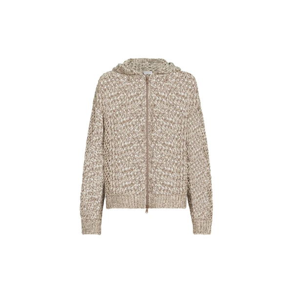 Dazzling chiné net cardigan in Rope