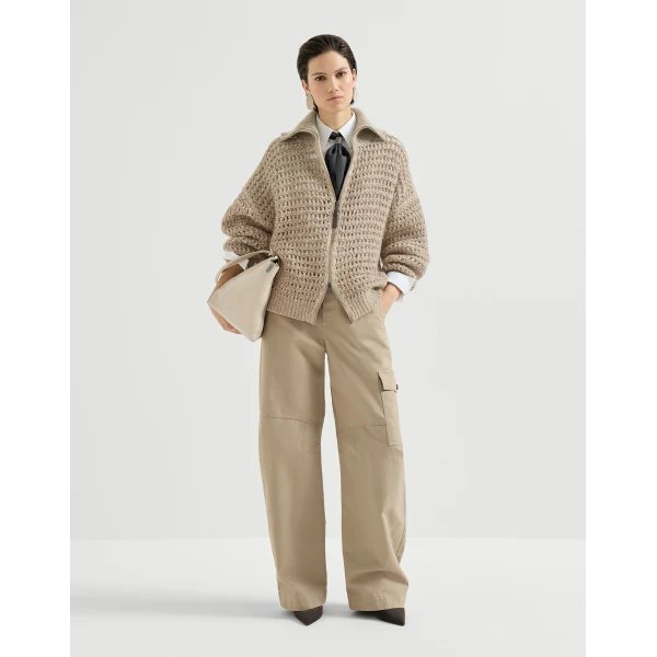 Dazzling net cardigan in Light Brown - Image 6
