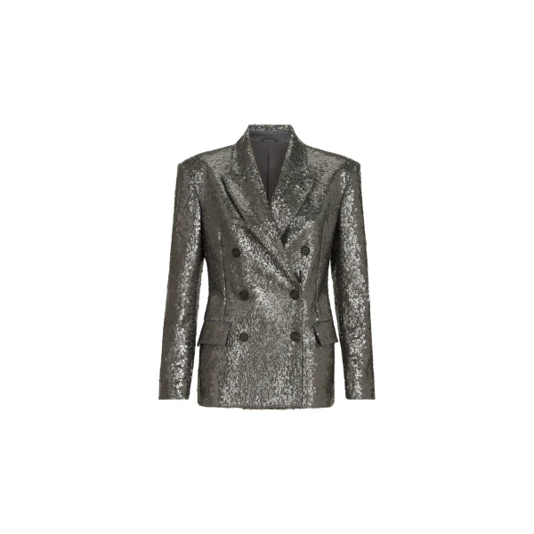 Dazzling texture embroidery blazer in Dark Grey