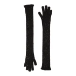 Brunello Cucinelli Dazzling texture knit gloves in Black | Gloves | Luxury Shoes 