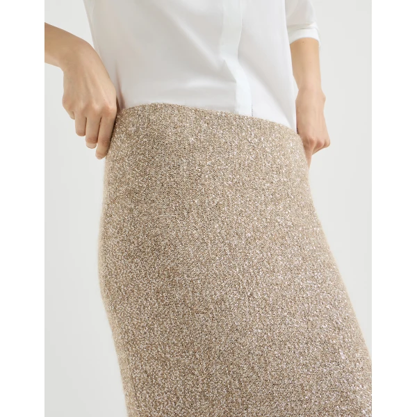 Dazzling texture skirt in Light Brown - Image 4
