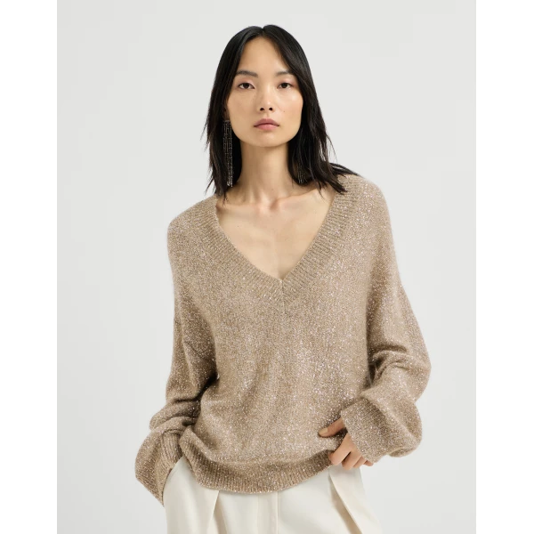 Dazzling texture sweater in Light Brown - Image 2