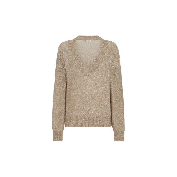 Dazzling texture sweater in Light Brown