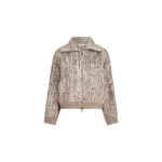 Brunello Cucinelli Dazzling tree bark embroidery cardigan in Beige