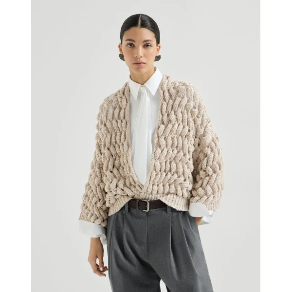 Brunello Cucinelli Dazzling waves cardigan in Sand