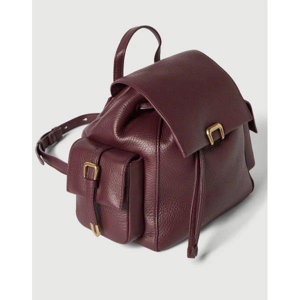 Deerskin sartorial backpack in Burgundy - Image 3