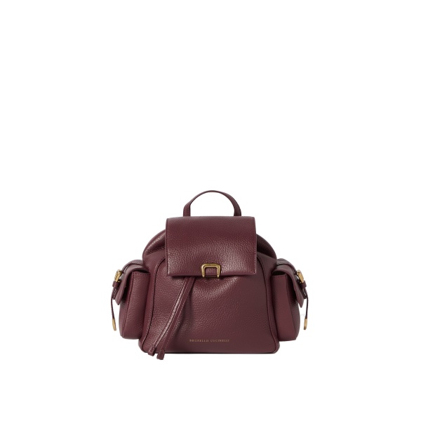 Brunello Cucinelli Deerskin sartorial backpack in Burgundy