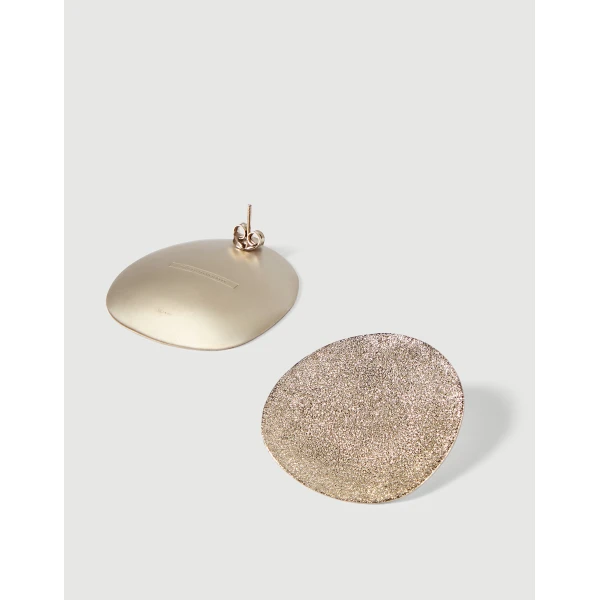 Brunello Cucinelli Disc Shimmer Earrings in Silver, view 2 | Earrings | Luxury Shoes 