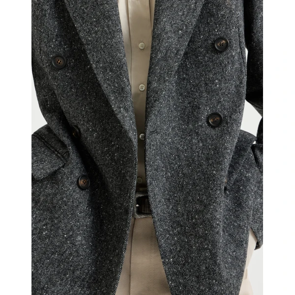 Brunello Cucinelli Donegal blazer with monili in Anthracite, view 4 | Jackets | Luxury Shoes 
