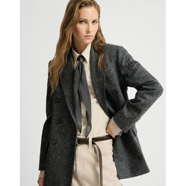 Brunello Cucinelli Donegal blazer with monili in Anthracite, view 5 | Jackets | Luxury Shoes 